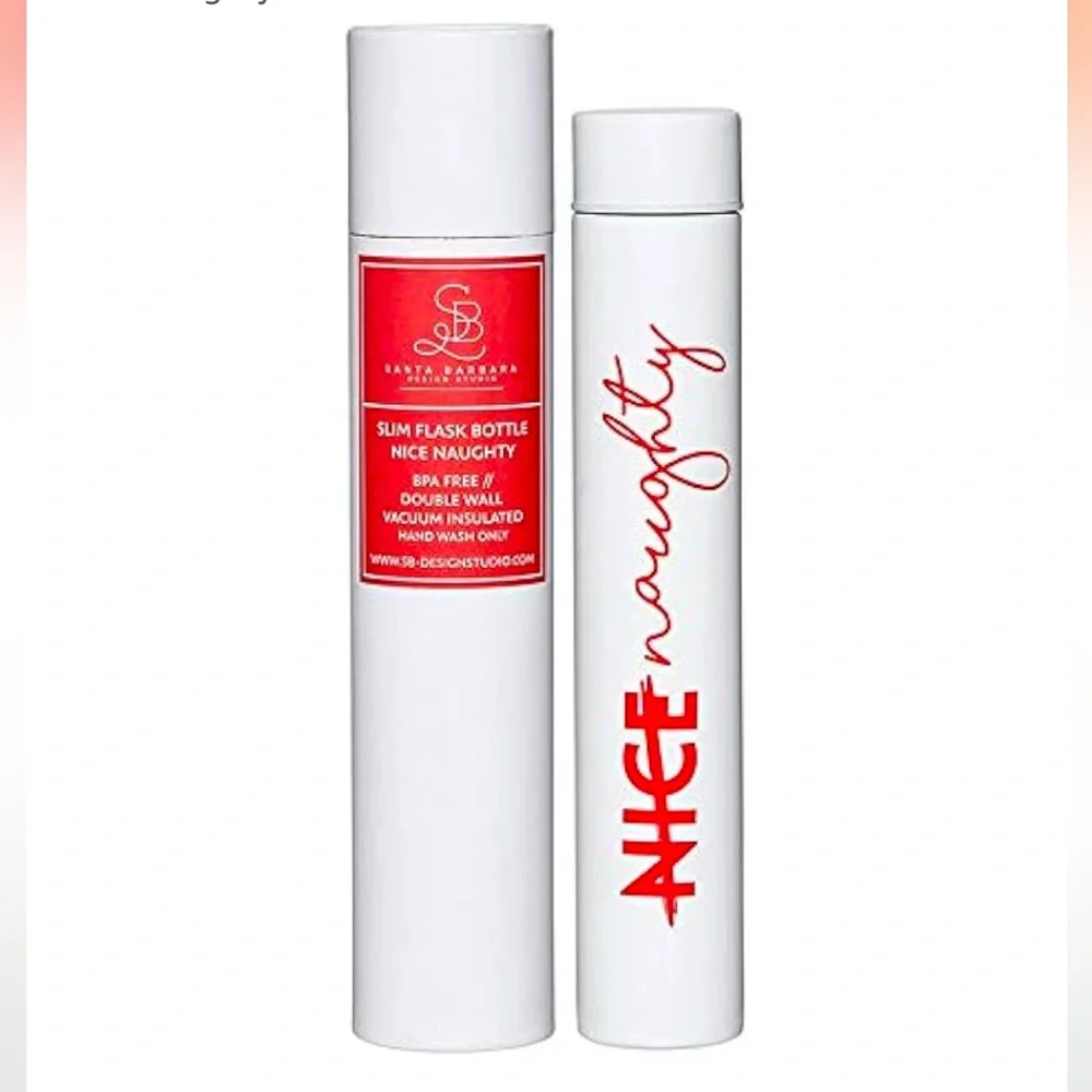 Slim Flask Bottle Nice/Naughty double insulated